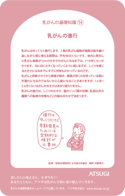 ストッキング中台紙：乳がんの進行2