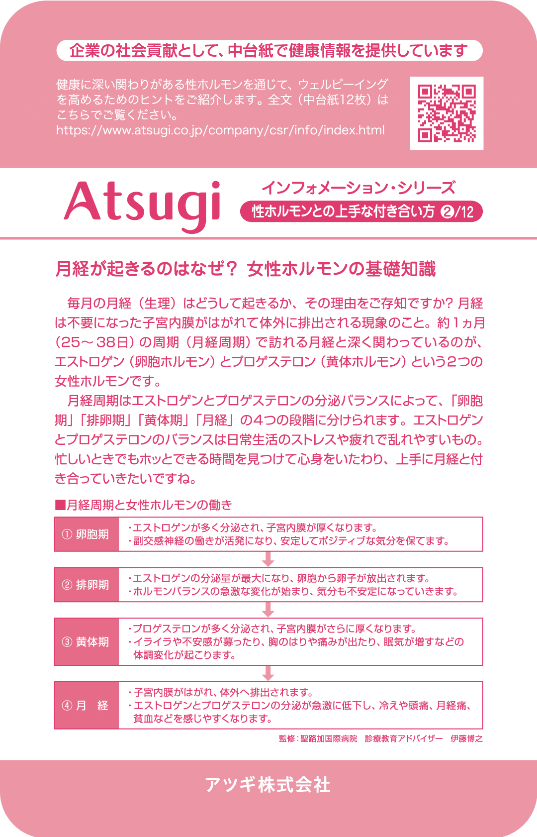 ストッキング中台紙：月経が起きるのはなぜ？女性ホルモンの基礎知識2